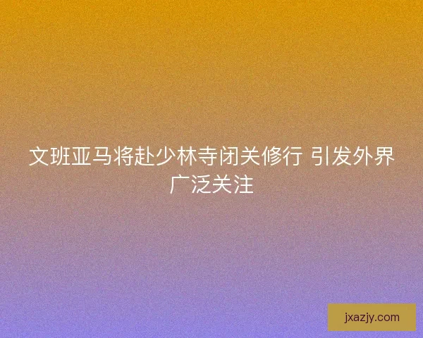 文班亚马将赴少林寺闭关修行 引发外界广泛关注