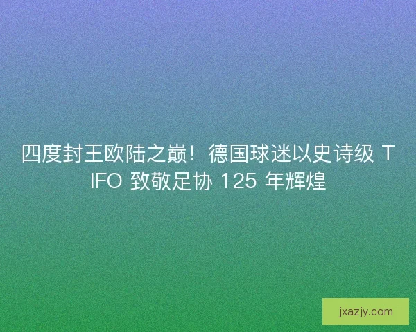 四度封王欧陆之巅！德国球迷以史诗级 TIFO 致敬足协 125 年辉煌